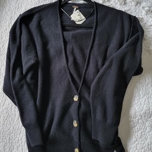 School Boy Cashmere Cardi XS Black
